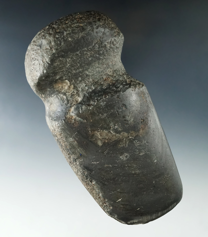 Well styled 5 1/2" full grooved slate Axe found in Marysville, Union Co., Ohio.