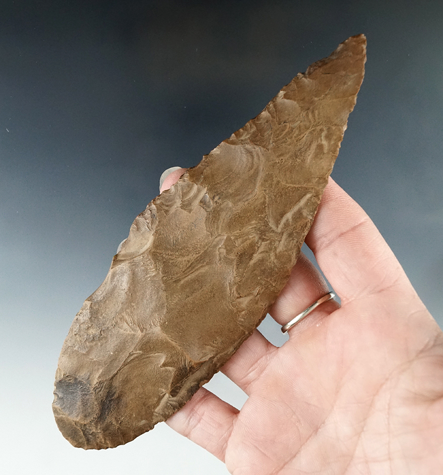 5 15/16" Brown Jasper Blade found in Sheboygan Co., Wisconsin.