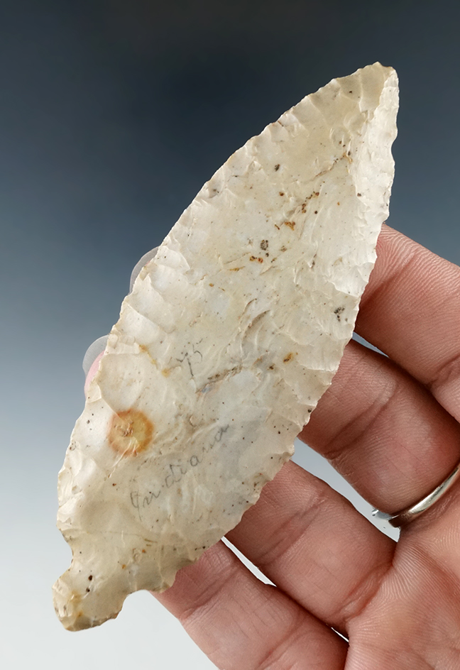 Rare! 3 13/16" Early Ovoid Knife found in Pike Co., Indiana. This is a highly collectible artifact.