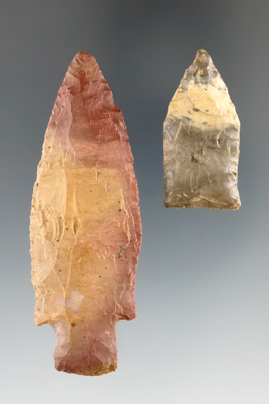 Nice pair of Tennessee points, largest is 3 1/4".