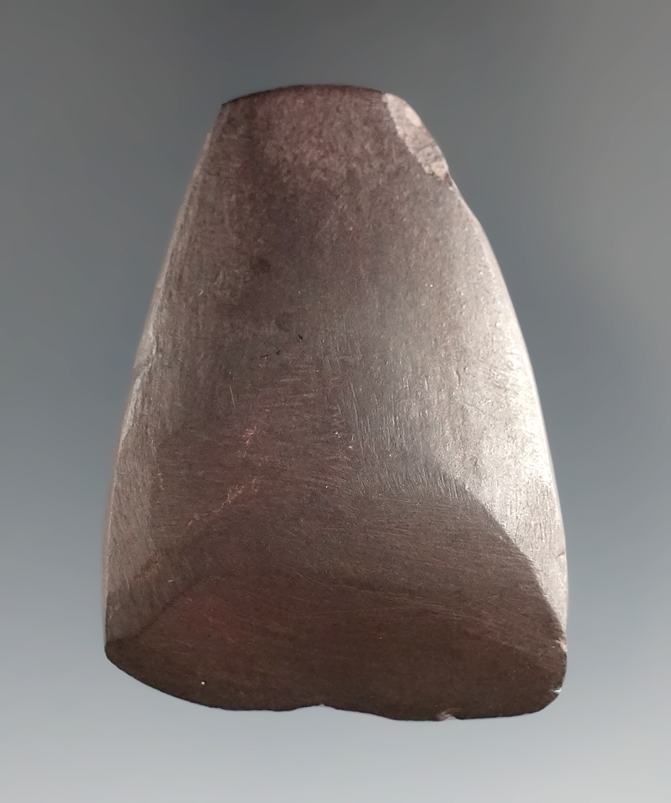 2" miniature hematite Celt found by Don Smith north of Pomeroy in Meigs Co., Ohio