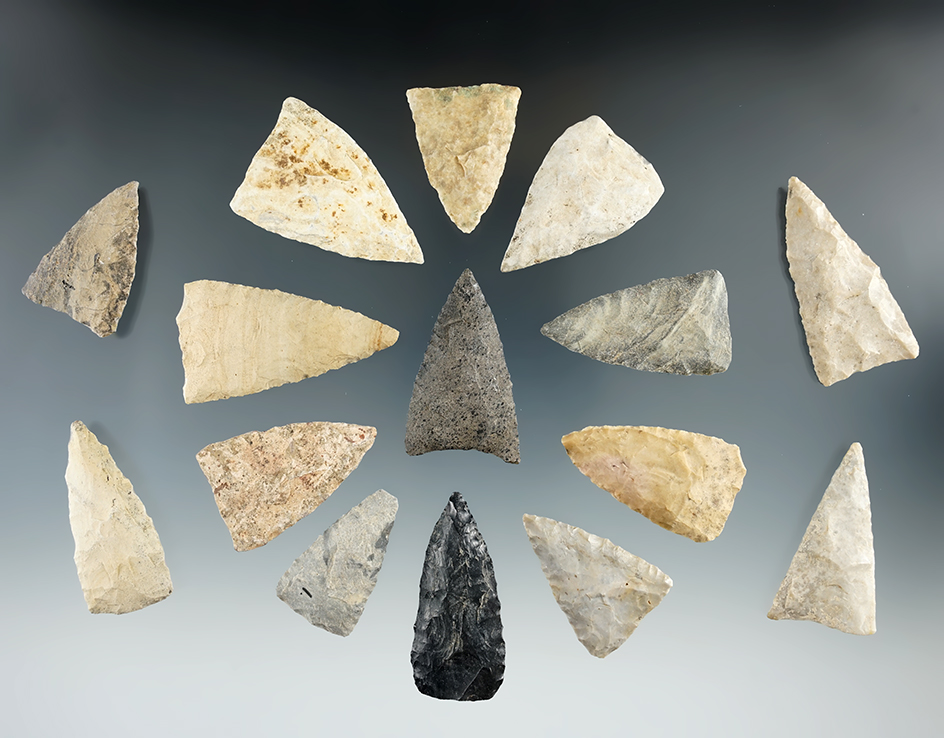 Set of 15 Texas triangle points, largest is 2".
