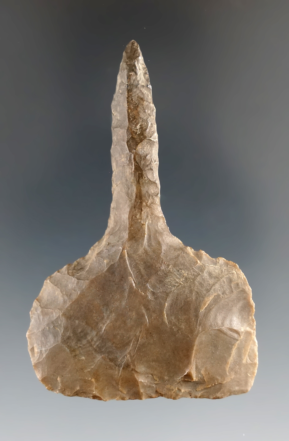 Large base Paddle Drill made from Flint Ridge Flint professionally restored by Scott Stoneking.