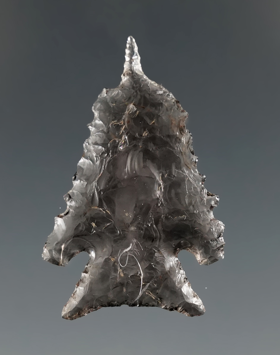 Beautifully flaked! 1 3/16" Cornernotch with a needle tip found in Oregon.
