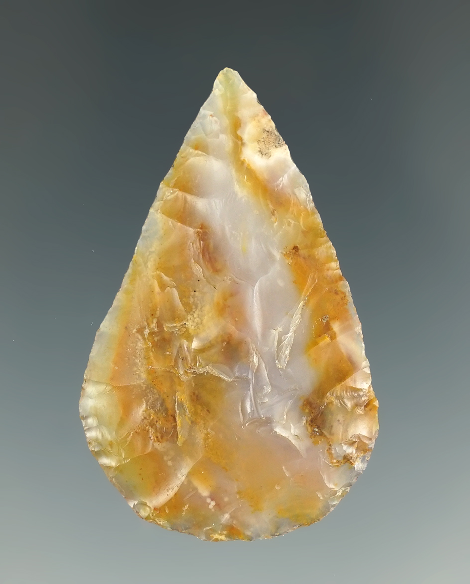 Excellent flaking and style on this 1 13/16" Atlatl Valley Blade - Priest Rapids, Columbia River.