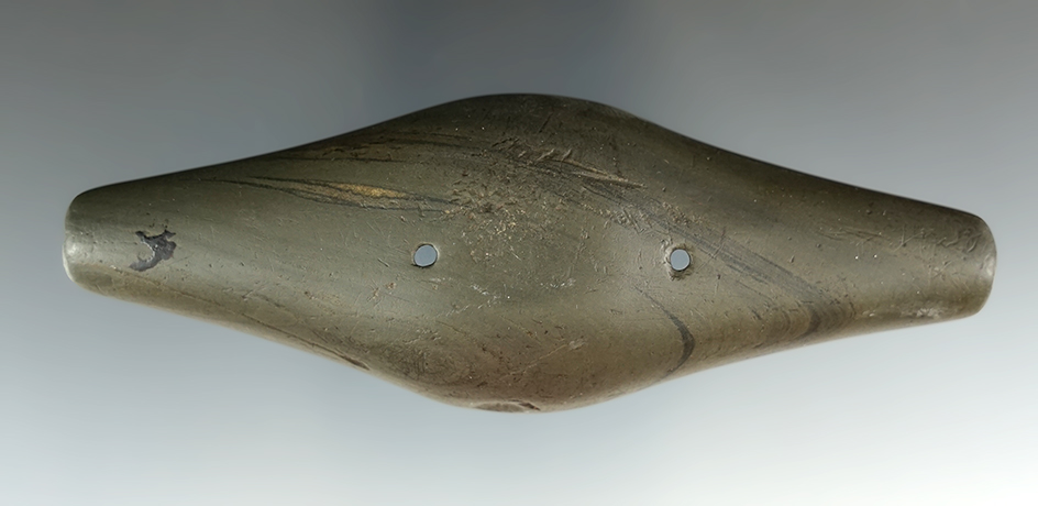 4 3/8" Adena Expanded Center Gorget found in Montgomery Co., Ohio. Pictured!