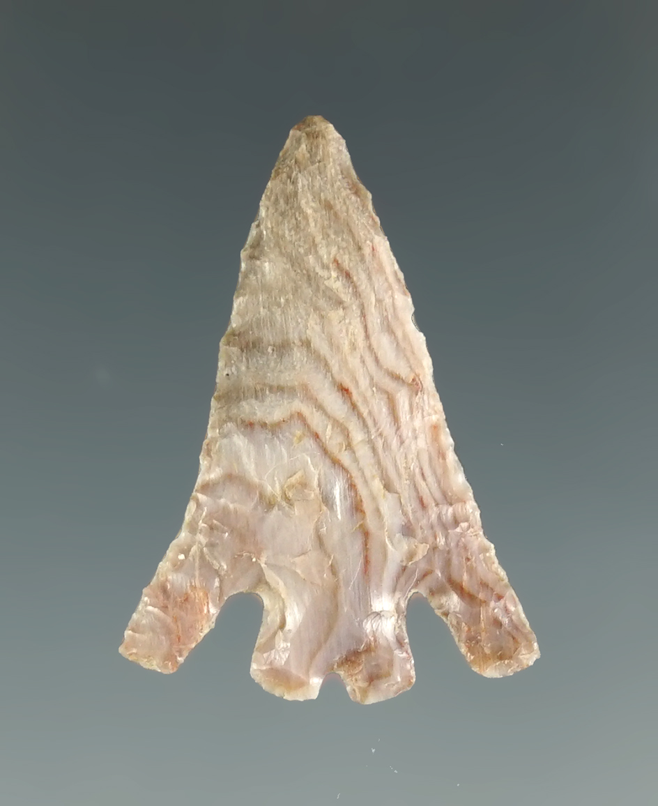 1 1/16" Columbia Plateau split stem made from beautifully swirled Flint found near Vantage WA.