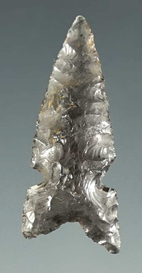 1 1/16" Desert Sidenotch made from highly translucent Obsidian found in Oregon.