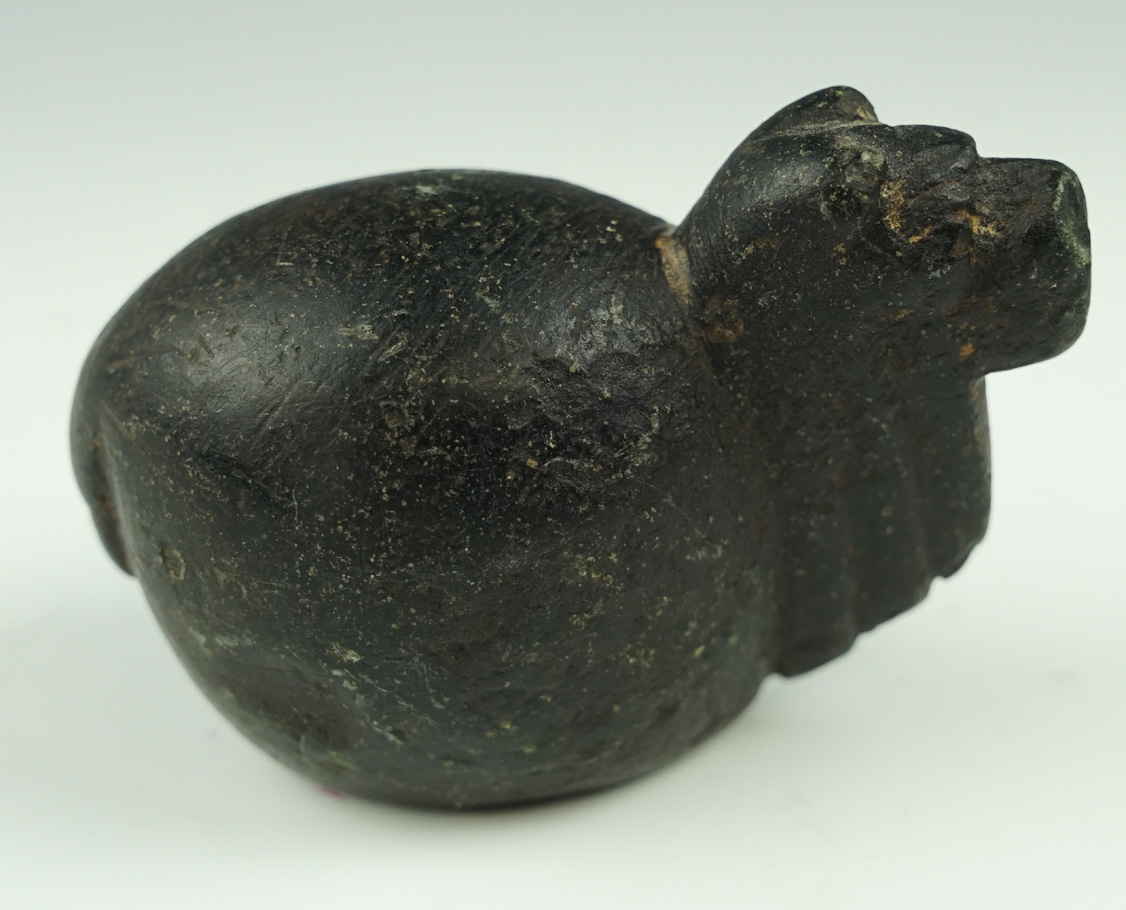 3" Alpaca effigy figure carved from dense black hardstone found in Peru. Ex. Marvin King.