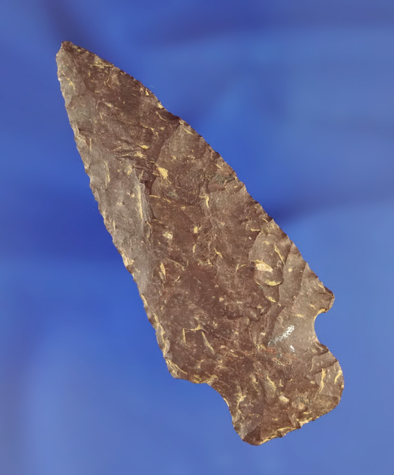 3 1/8" Archaic Stemmed found in Madison Co., Missouri.