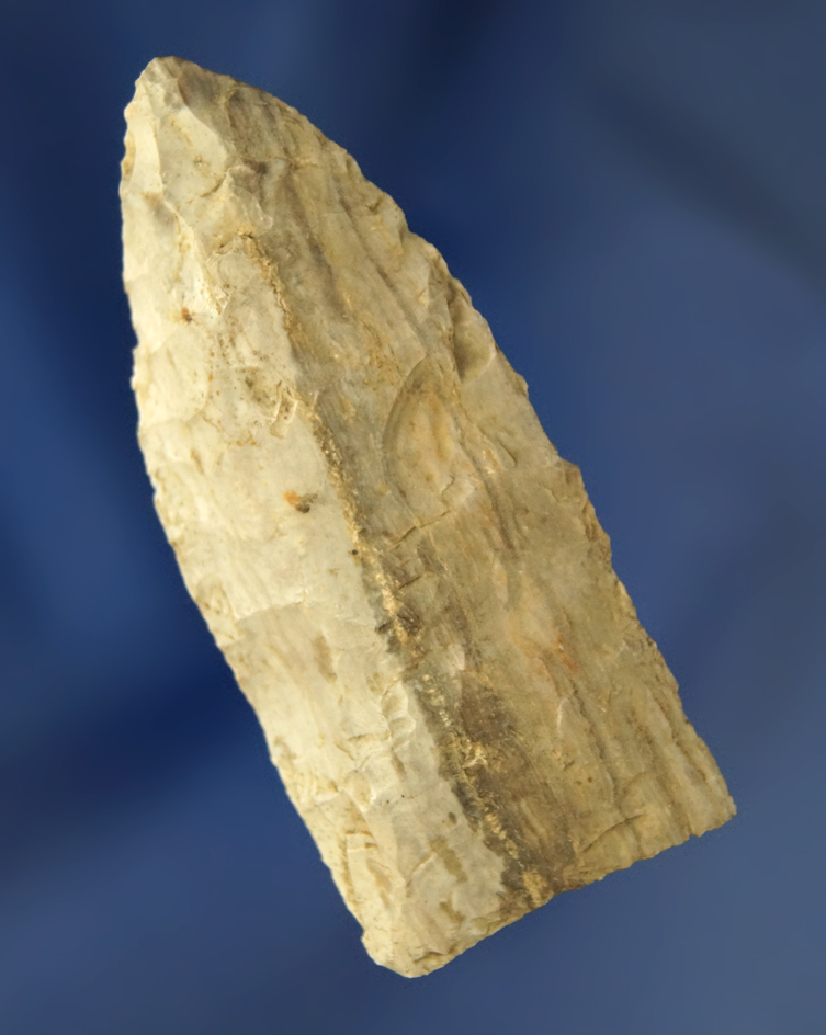 2 5/8" Lanceolate found in Ohio made from nicely banded Flint.