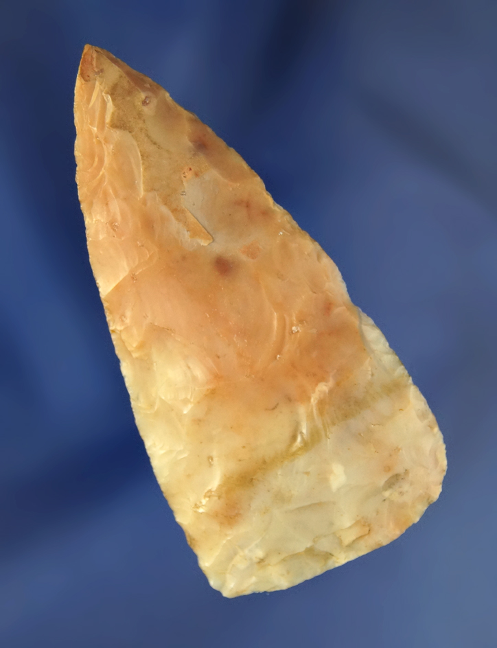 2 3/4" colorful Flint Ridge Flint Hopewell Cache Blade found in Huron Co.,  Ohio.