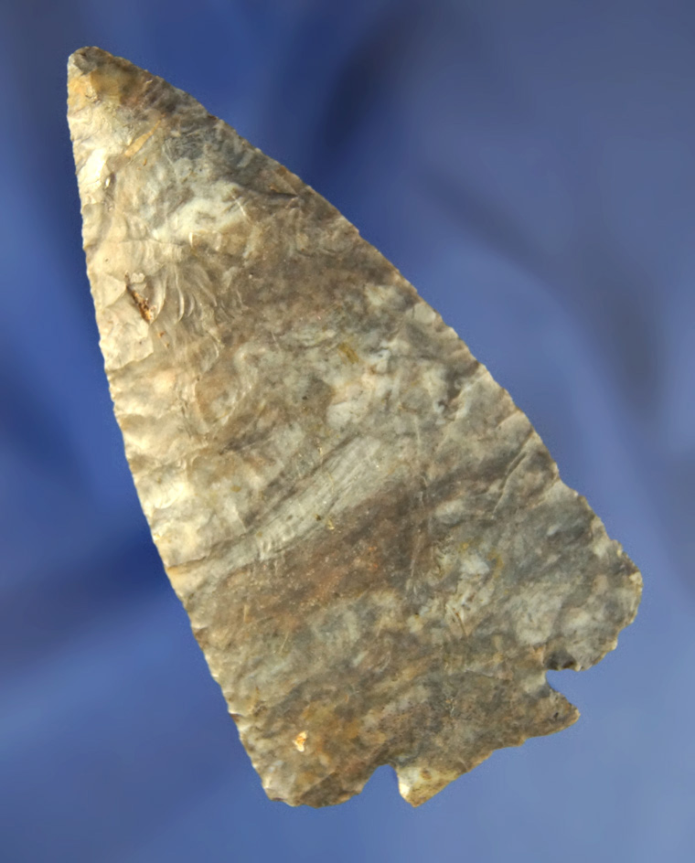 3 7/8" classic style large Fractured Base Decatur made from Coshocton Flint found in central Ohio.
