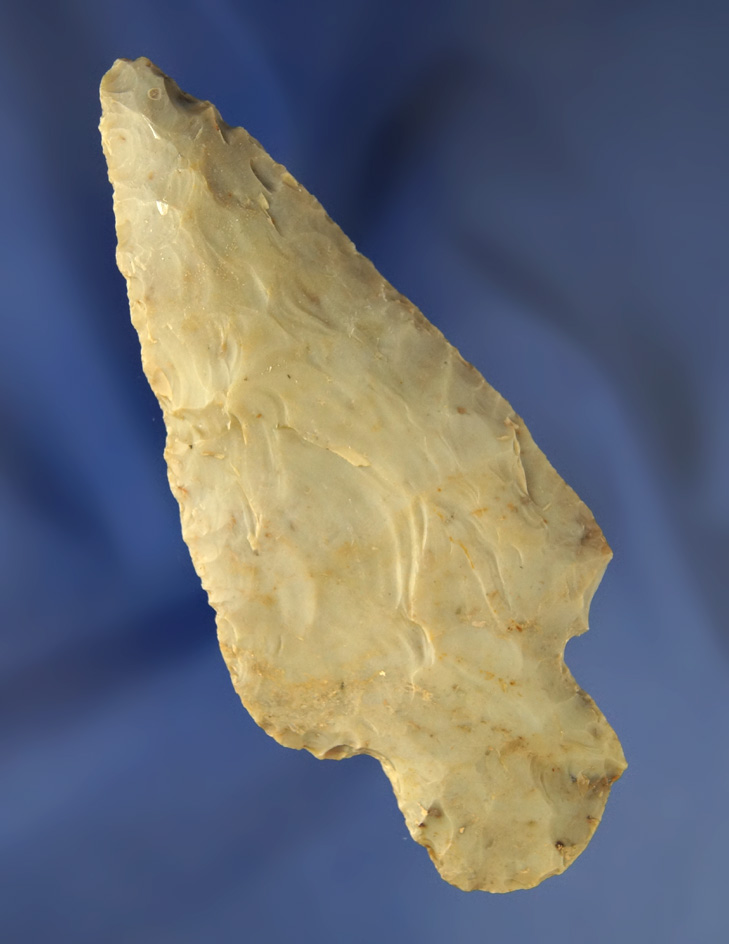 4 3/16" Flint Ridge Flint Adena Knife that is well patinated. From the Earl Townsend collection