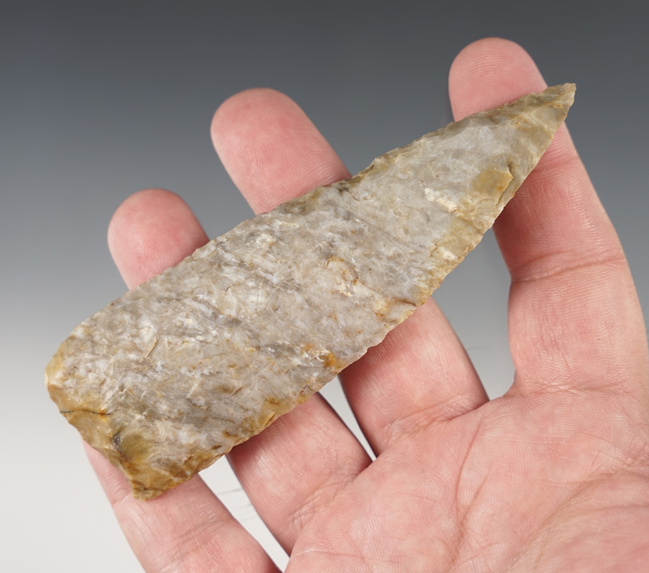 Outstanding 4 1/2" Beveled Ohio Knife made from Coshocton Gray Flint.