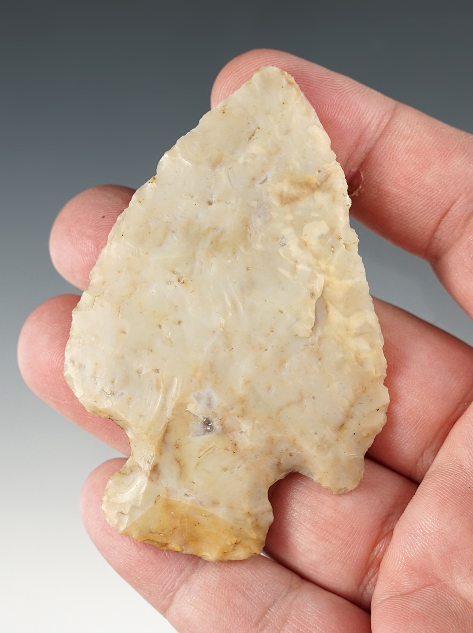 3 1/8" Hopewell made from Flint Ridge Flint. Found in Twin Township, Ross Co., Ohio.