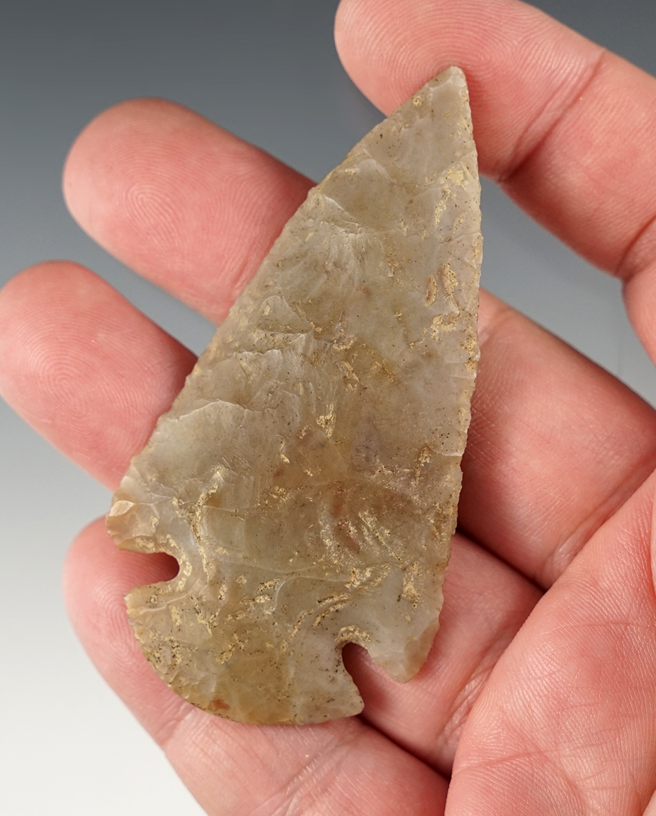 Well made 3" Flint Ridge Dovetail found in Stark Co., Ohio. Shows excellent age on surface.