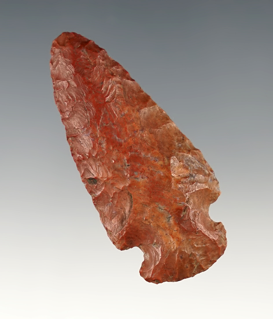 Excellent color on this 2 3/8" Flint Ridge Dovetail found in Stark Co., Ohio. 