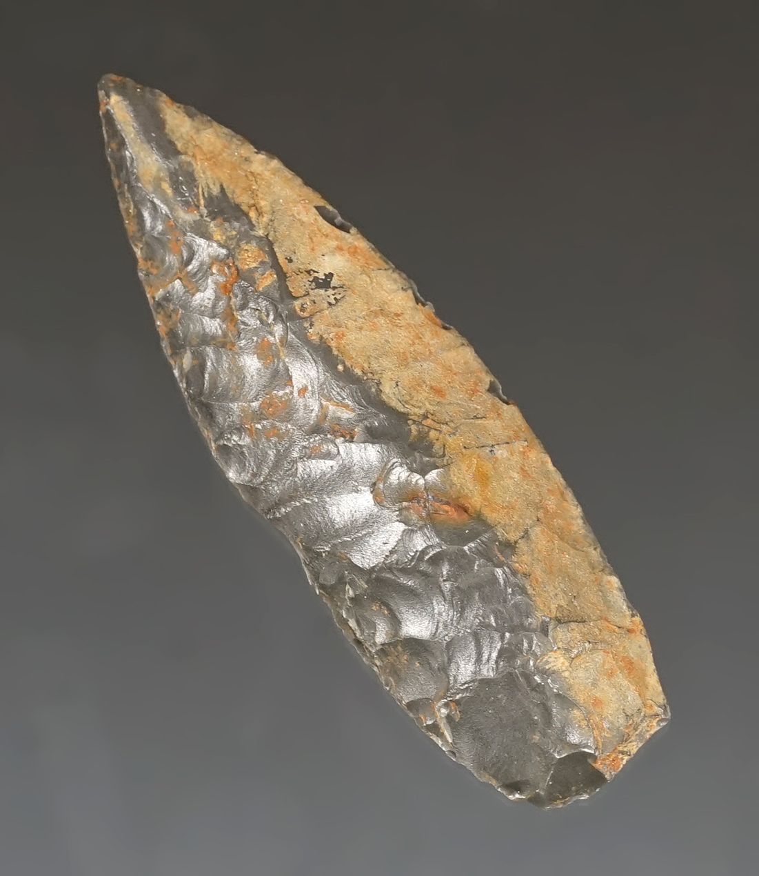 2 3/16" obsidian Cascade that was part of the Dewey Dietz Family Cache found in Oregon.