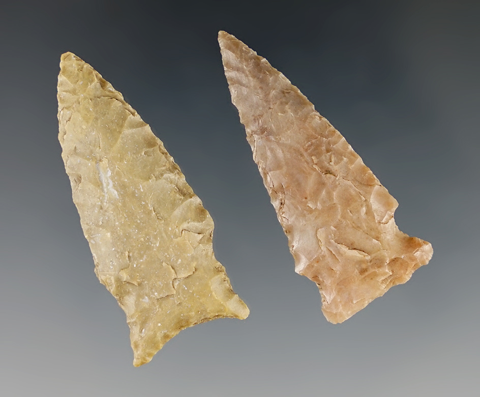 Pair of nicely made Darls found in Burnet Co., Texas. Longest is 1 5/8". Bill Arnold COA.