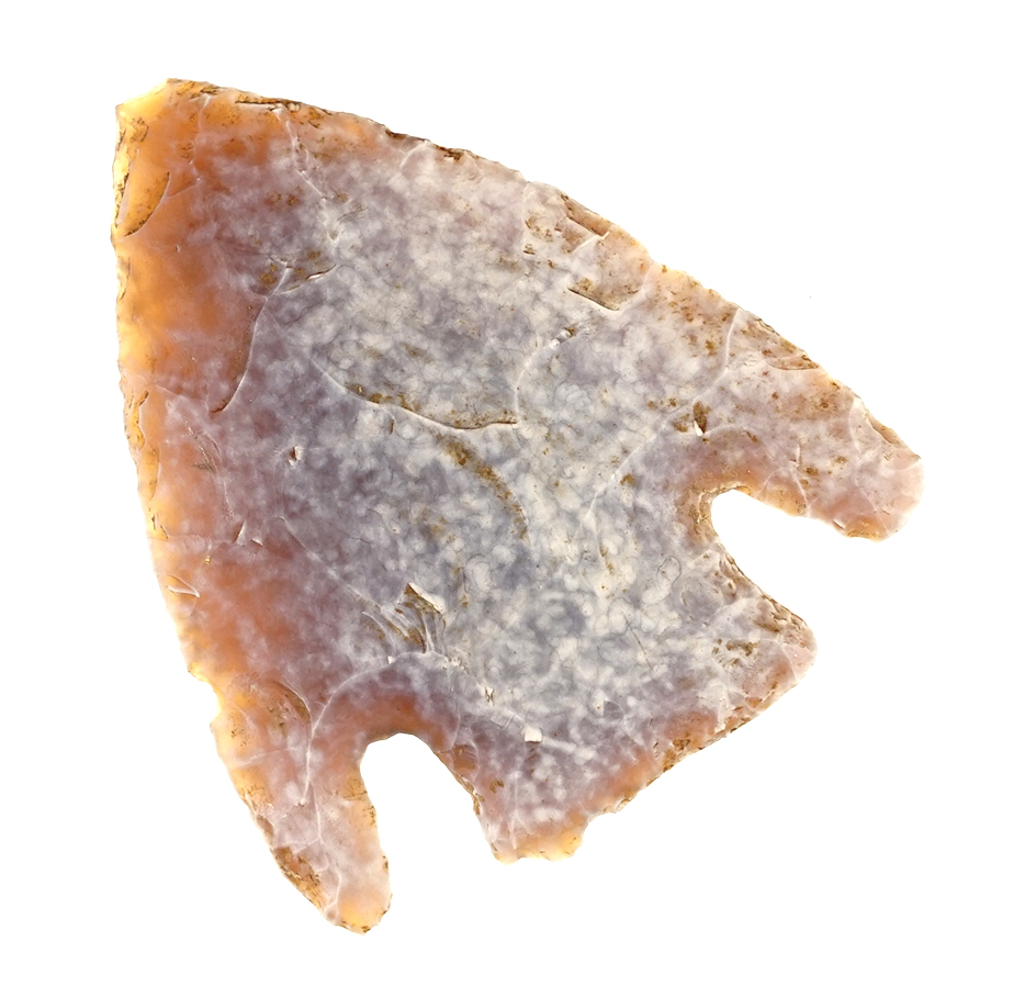 Well patinated 2" Basal Notch found in Texas.