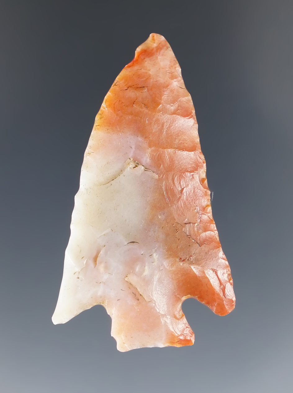 1 11/16" Hopewell -Flint Ridge Flint. Frazeysburg, Muskingum Co., Ohio. Ex. Jon Dickinson.