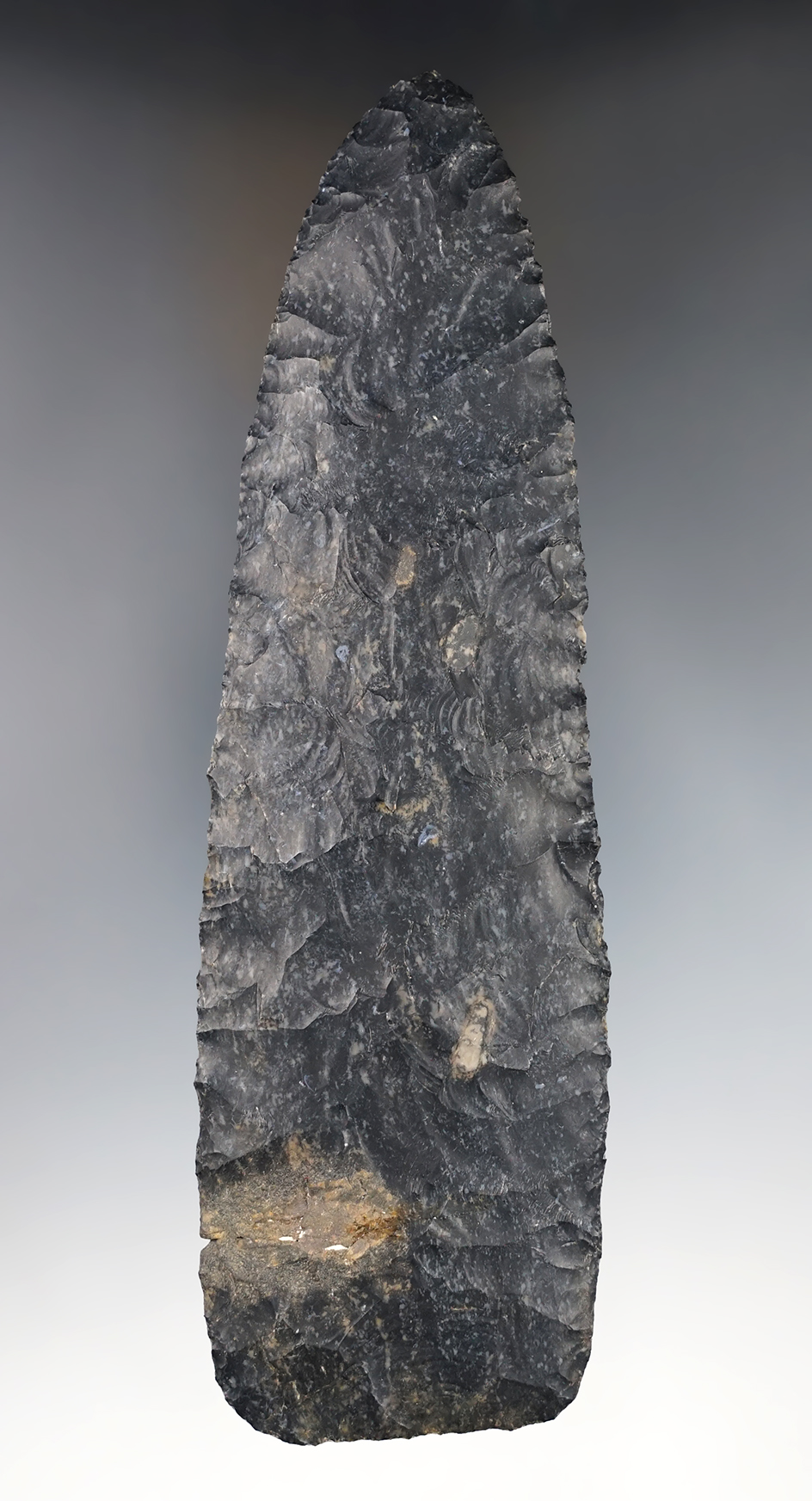 6 5/8" Cache blade made from Coshocton Flint. Excellent size and flaking.
