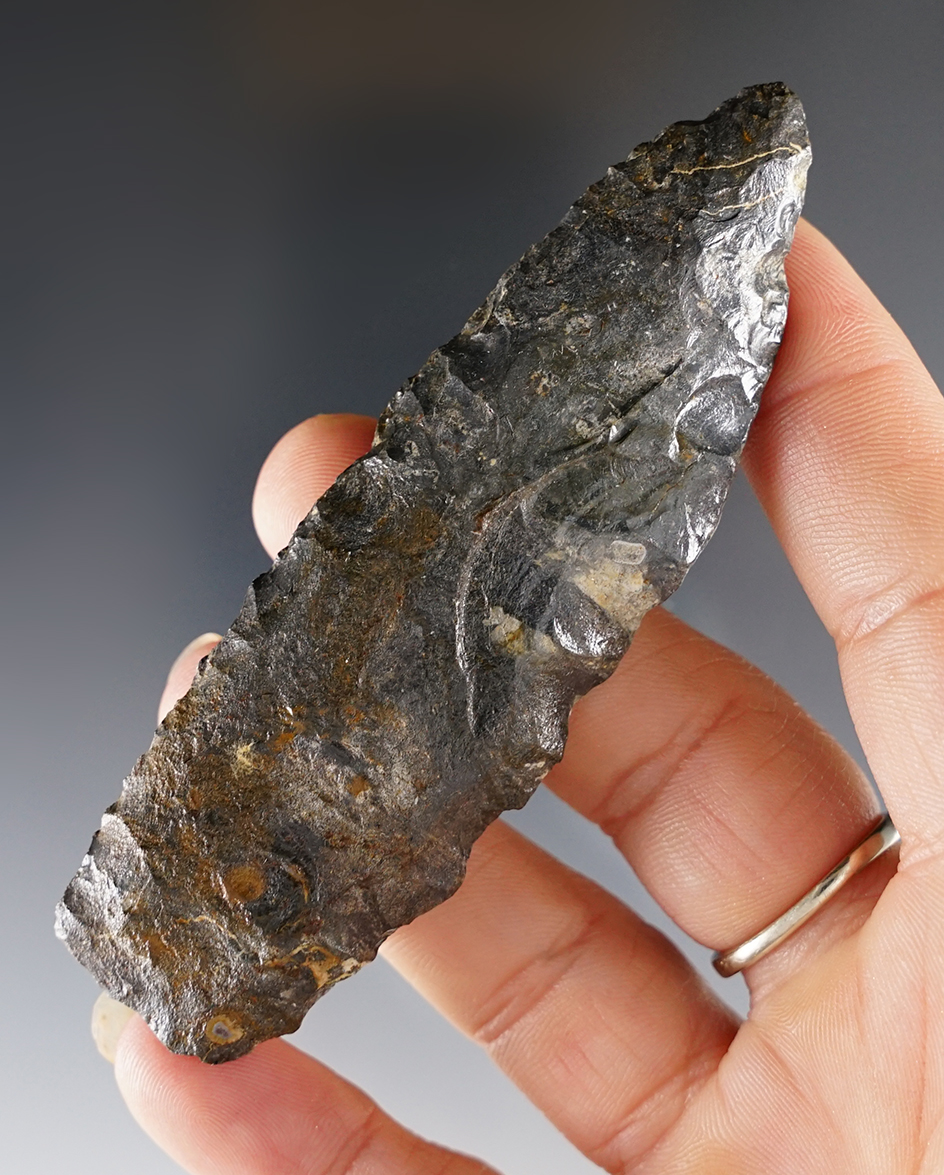 3 5/8" Ohio Lanceolate Knife made from Coshocton Flint.