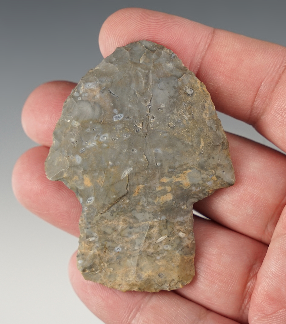 Well made 2 1/2" Hopewell found at Powhatan Point, Belmont Co., Ohio in 1963. 