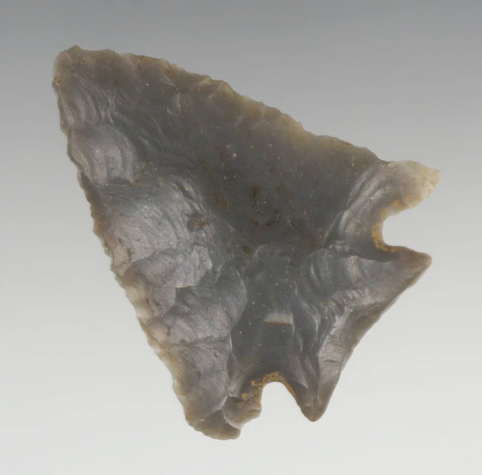 1 5/8" Decatur fractured base made from hornstone found in Franklin Co., Kentucky.
