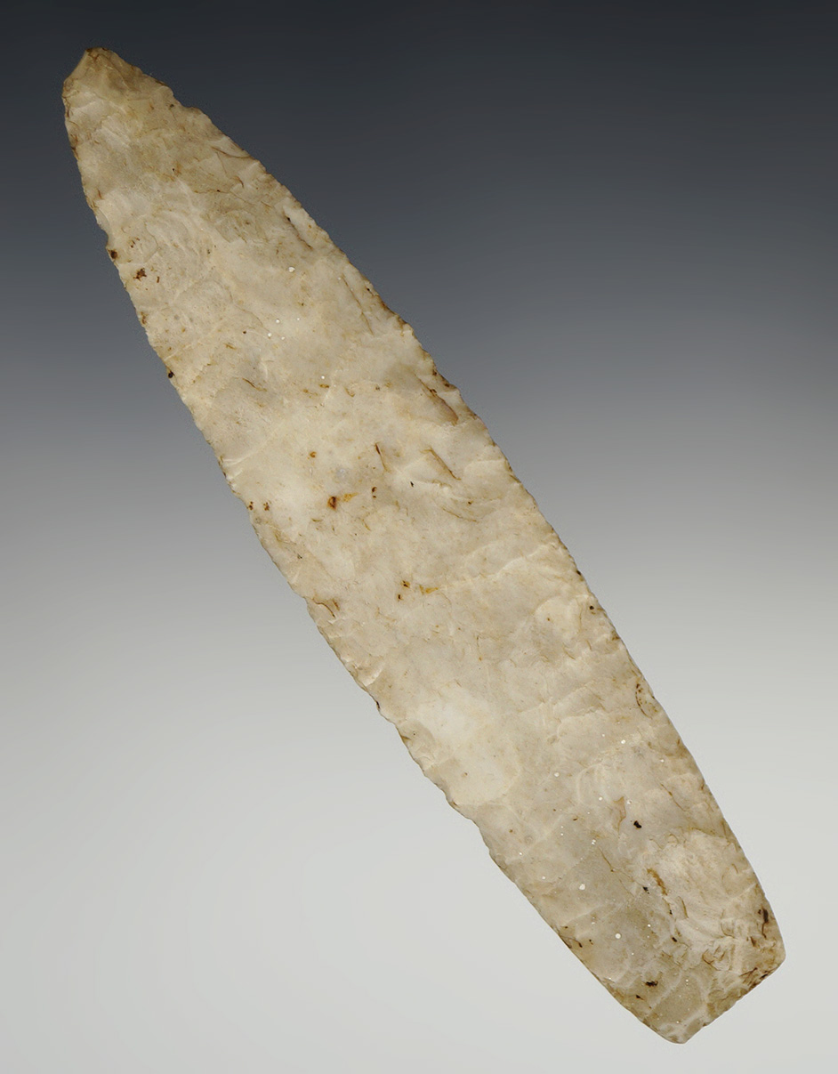 Excellent flaking on this 5" Agate Basin found in Pike Co., Illinois.