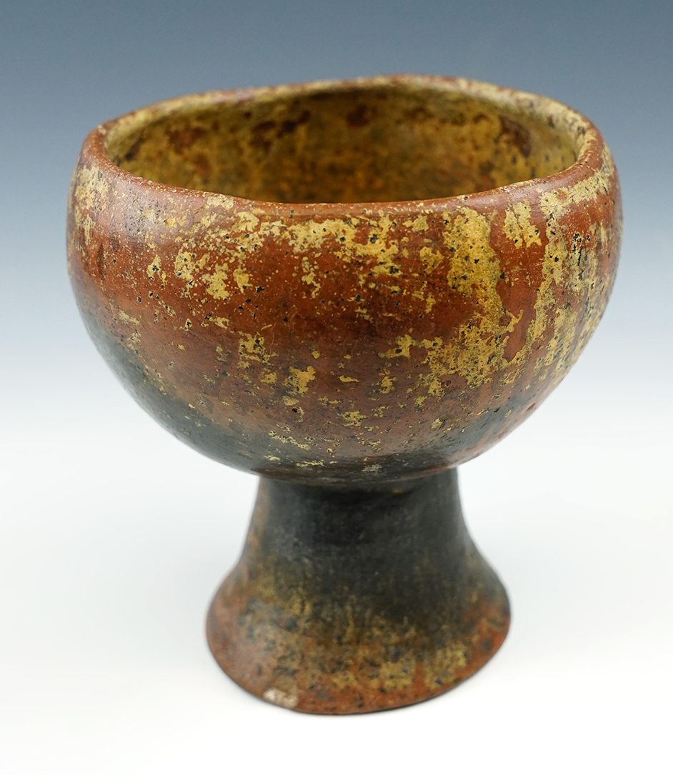 5 3/4" tall x 5" wide Narino pedestal base cup from the Columbia/Ecuador region.