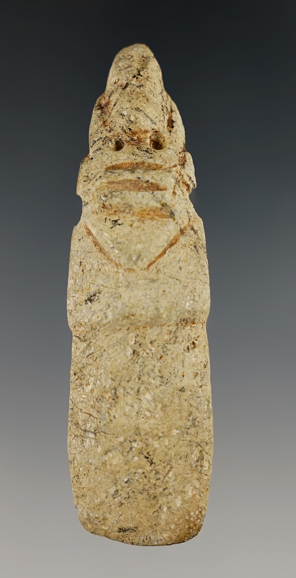 2 13/16" Pre-Columbian Axe God Pendant with nice details - Costa Rica in the 1930's.