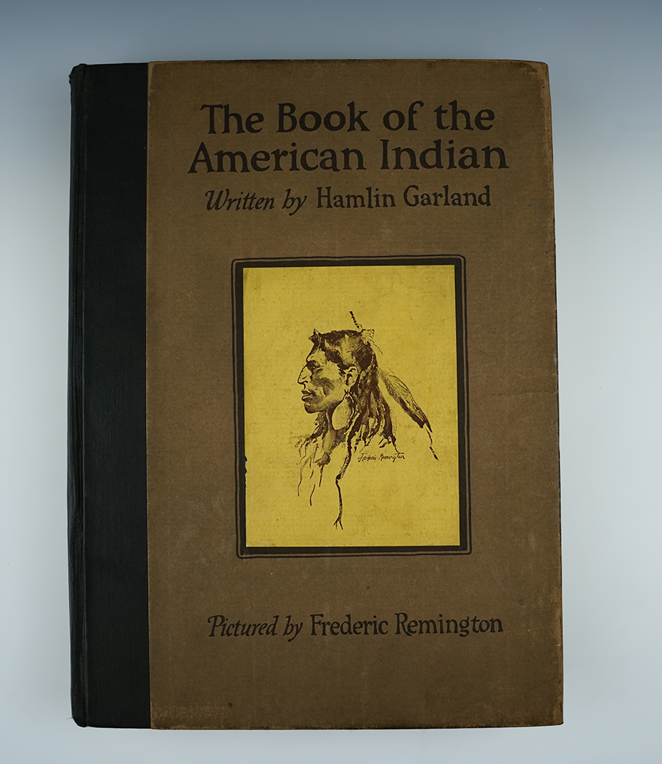 Hardcover book in 9" x 12" format "The Book of the American Indian", by Hamlin Garland.