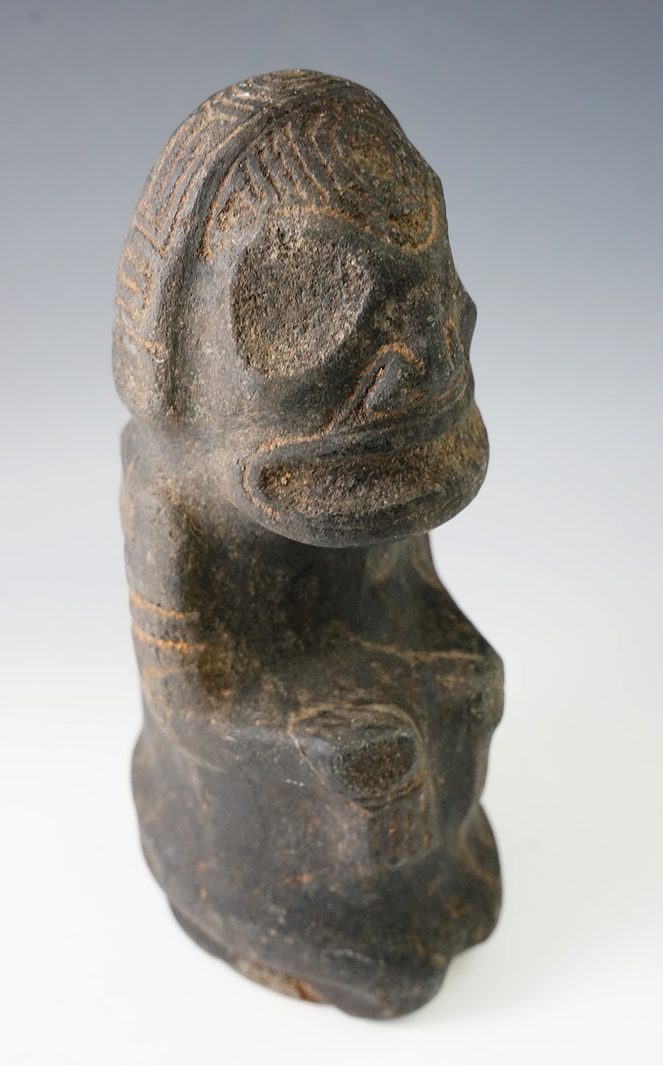 9" Taino Zemi Idol made from Basalt. Hispaniola, 1200AD - 1500AD. Ex. Sadofsky (#533)  COA.
