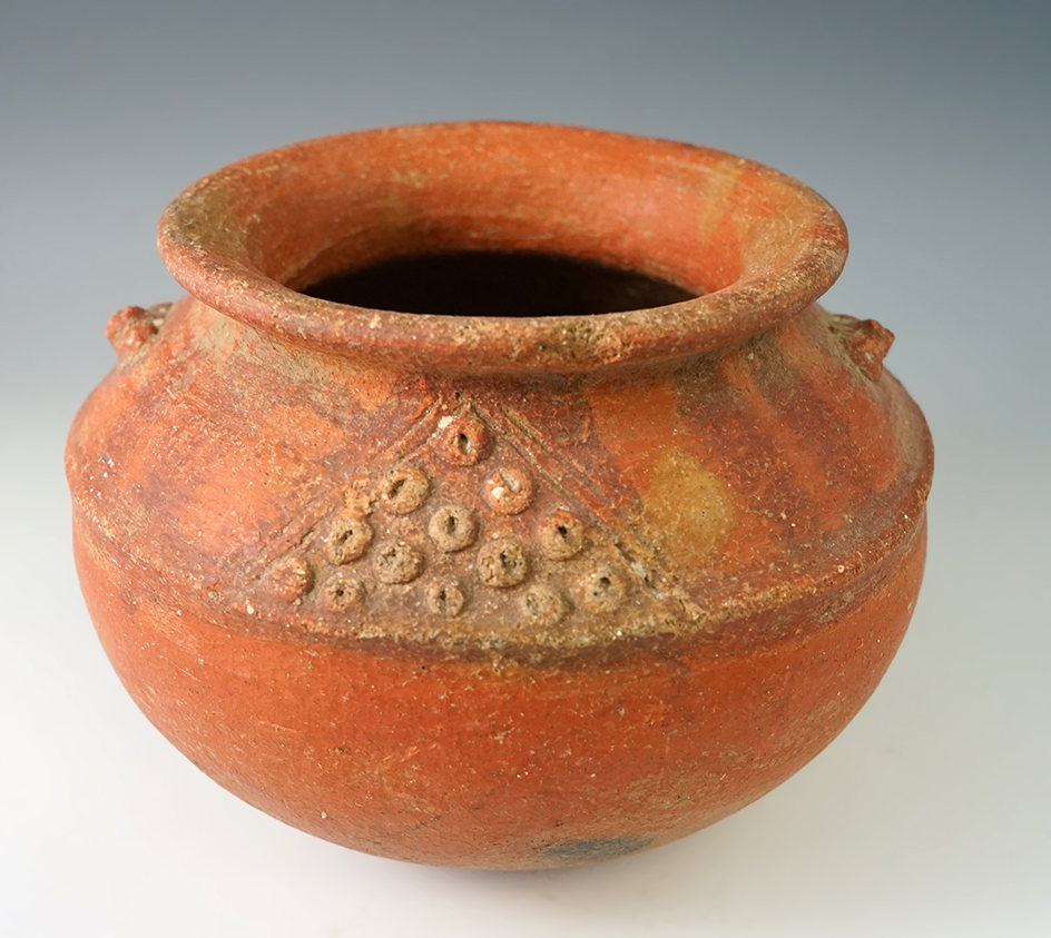6" wide by 4 1/2" tall pre-Columbian pottery vessel found in Costa Rica in solid condition