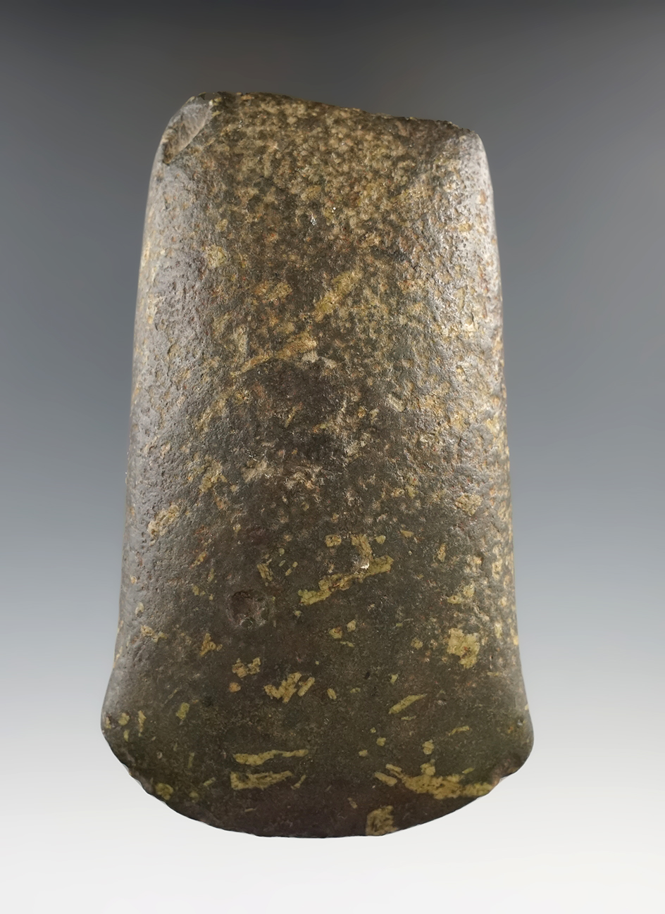 Rare style 4 3/8" flared bit Celt found in Pickaway Co., Ohio. Ex. Max Shipley, Paul Hothem.