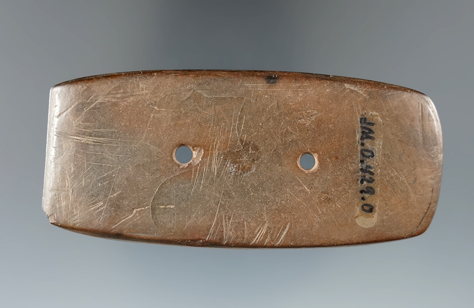 3 5/16" Hopewell Gorget found in Ohio. Ex. Western Reserve Museum, Jerre Wall.