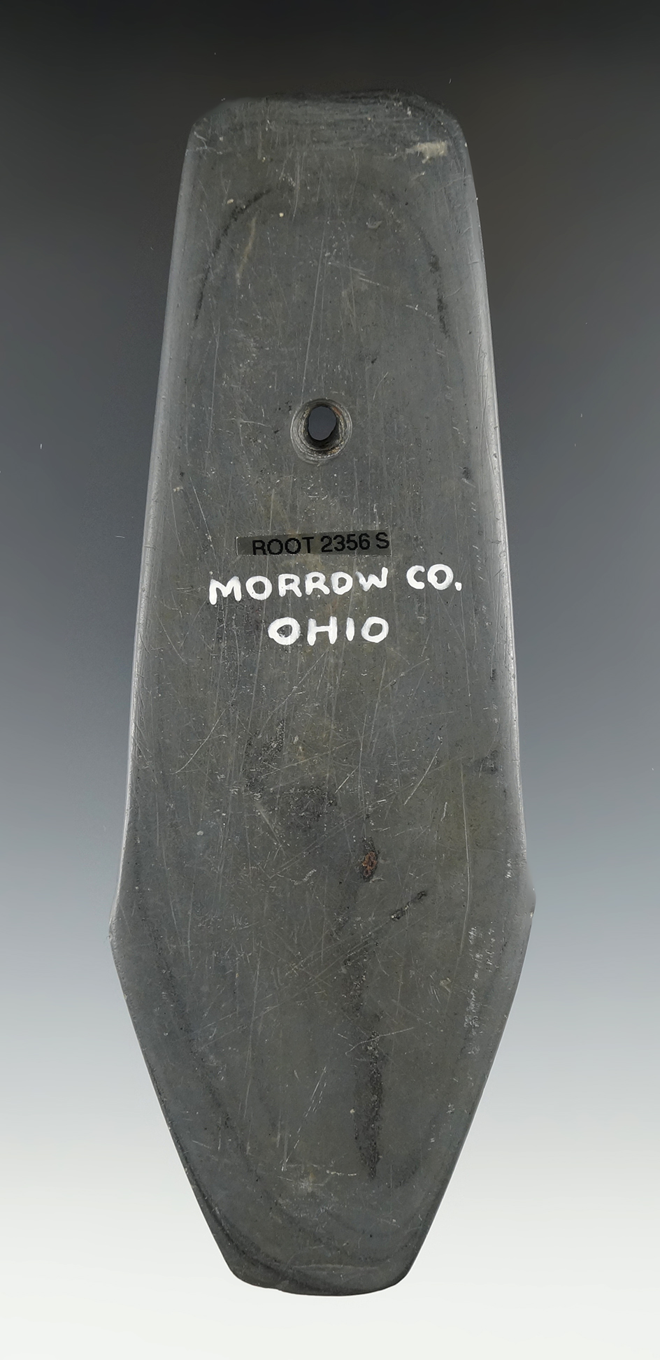 5 13/16" Coffin Pendant  found in Morrow Co., Ohio. Pictured in Who's Who #10, page 56.