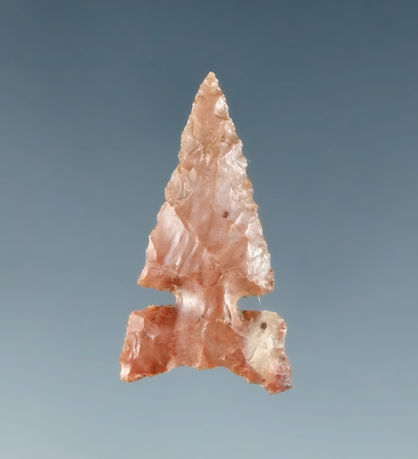 15/16" Desert Sidenotch made from pink and cream Flint - Yakima River, Benton County WA.