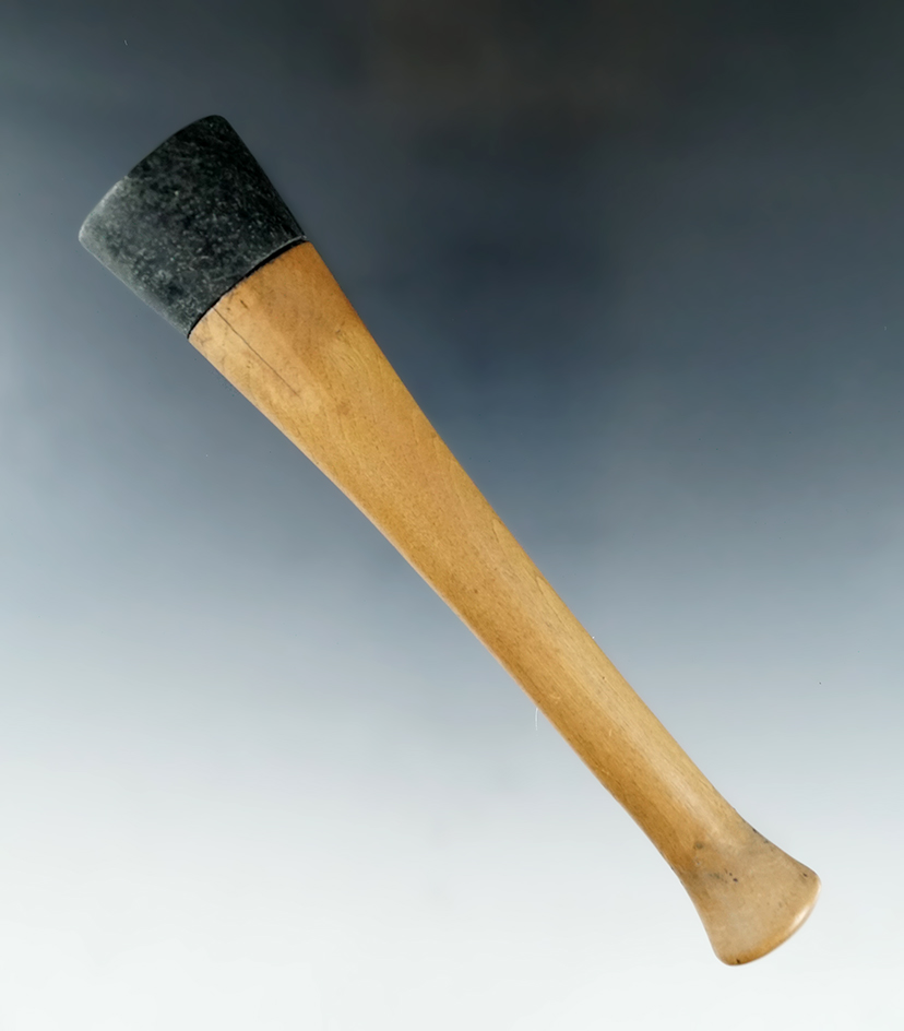 Nice! Hupa - Yurok Steatite and Wood Composite Pipe.  5 1/2" L.  pipe bowl is  Steatite.