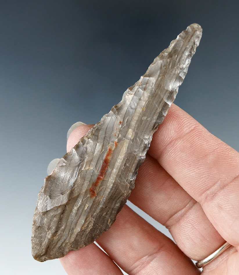 Very nice 3 5/16" Columbia River Contracting Stemmed Knife - beautiful Agatized Wood.