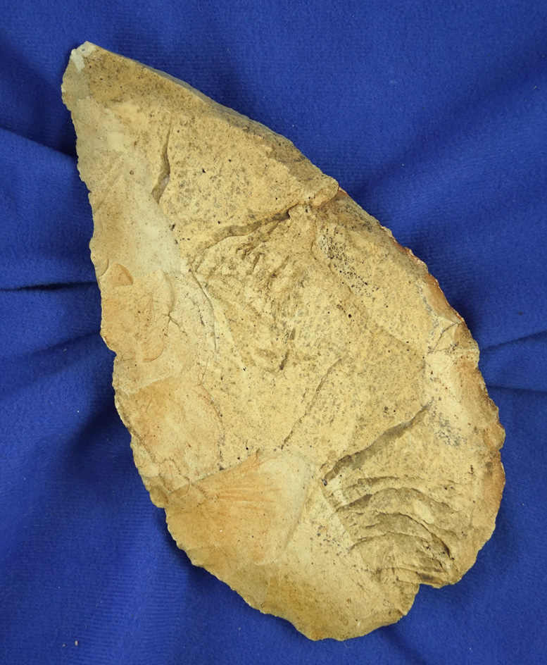 Large 8 1/4" percussion flaked Flint Blade found in Oregon.
