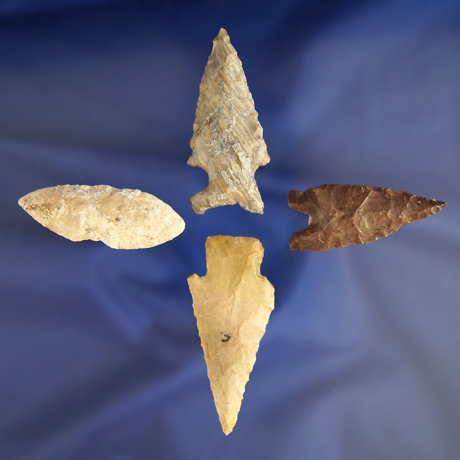 Set of four Arrowheads found in the great basin area, largest is 2 5/16".