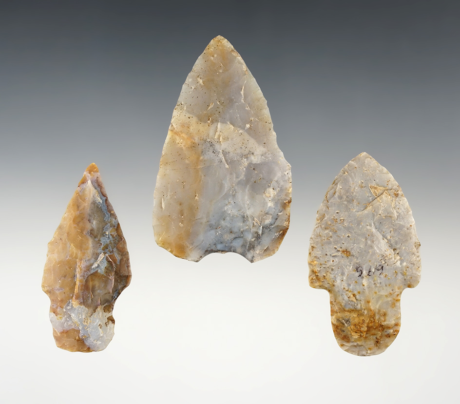 Set of 3 Woodland points in nice condition. The largest is 2 15/16".