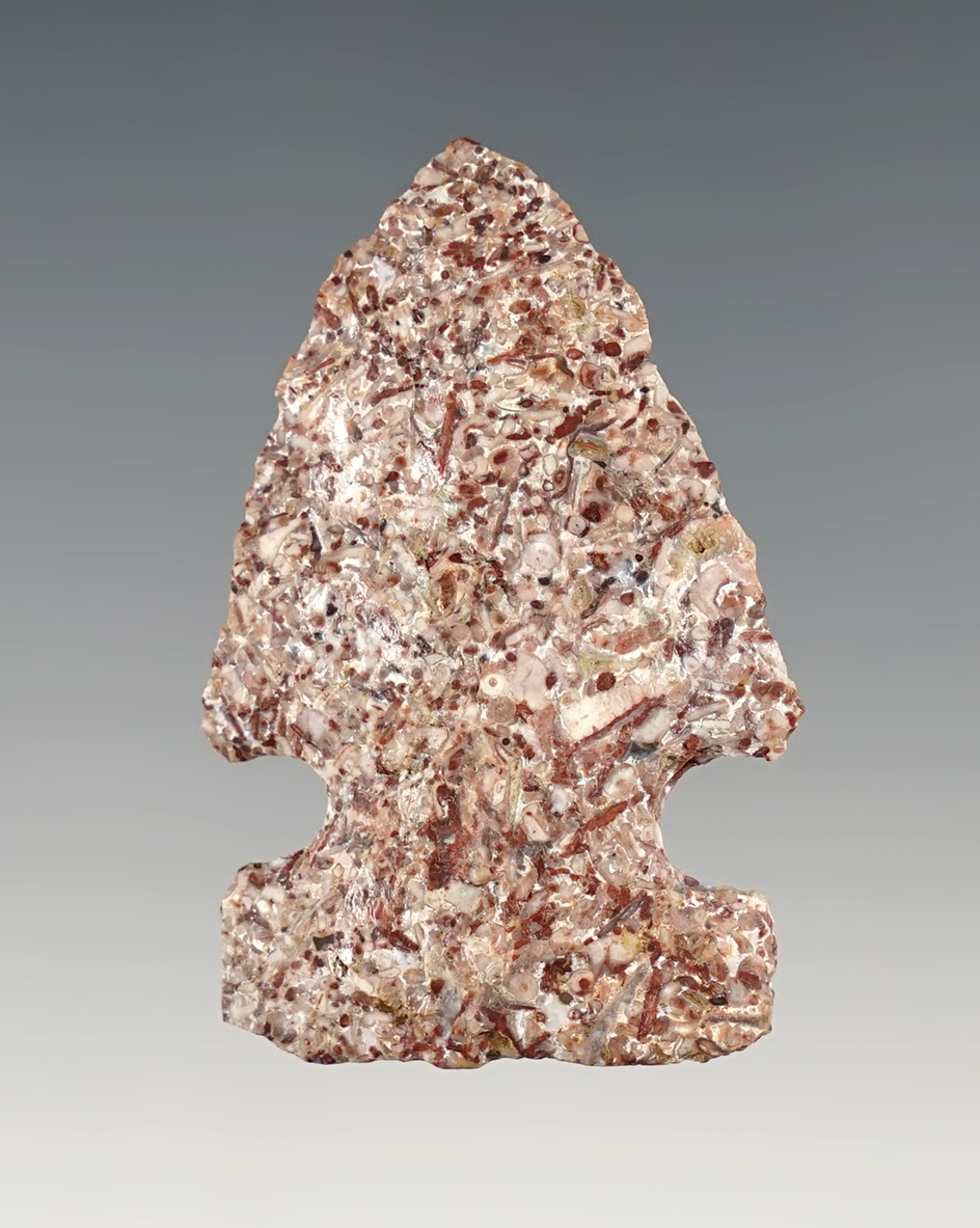 1 7/8" Big Sandy made from beautiful Harrodsburg Chert. Found in the midwestern U.S. 