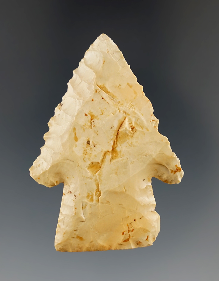 2 3/16" beveled Hardin found in southern Illinois. Ex. Don Simmons collection.