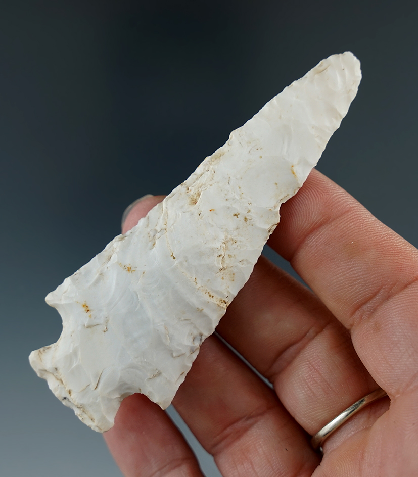 3 1/4" Burlington chert Knife found in Illinois. Ex. Don Simmons collection.