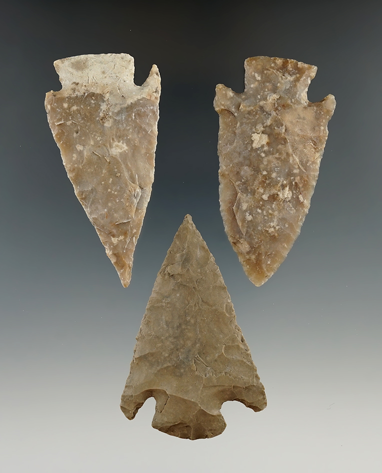 Three Castroville knives found in Texas, largest is 2 11/16".