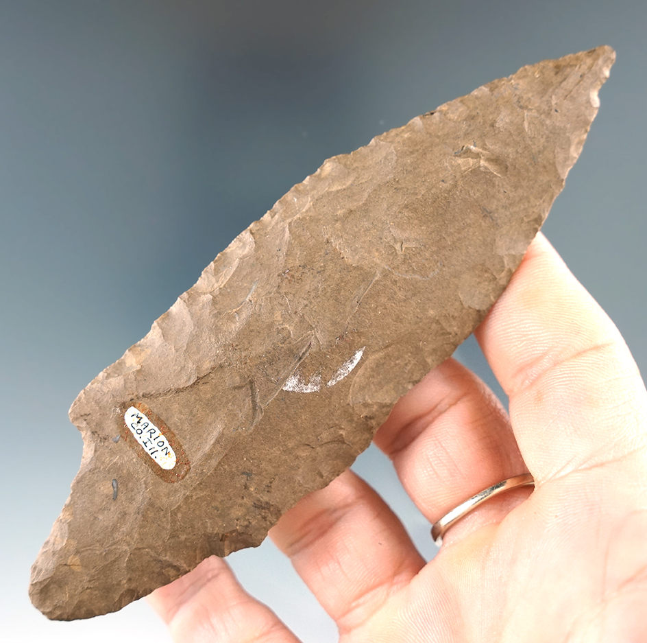 4 3/4" Adena found in Marion Co., Illinois. Ex. Don Simmons collection.